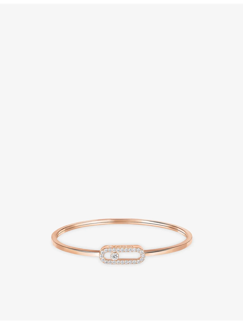 Move Uno Flex medium 18ct rose-gold and 0.34ct brilliant-cut diamond bangle bracelet - 1