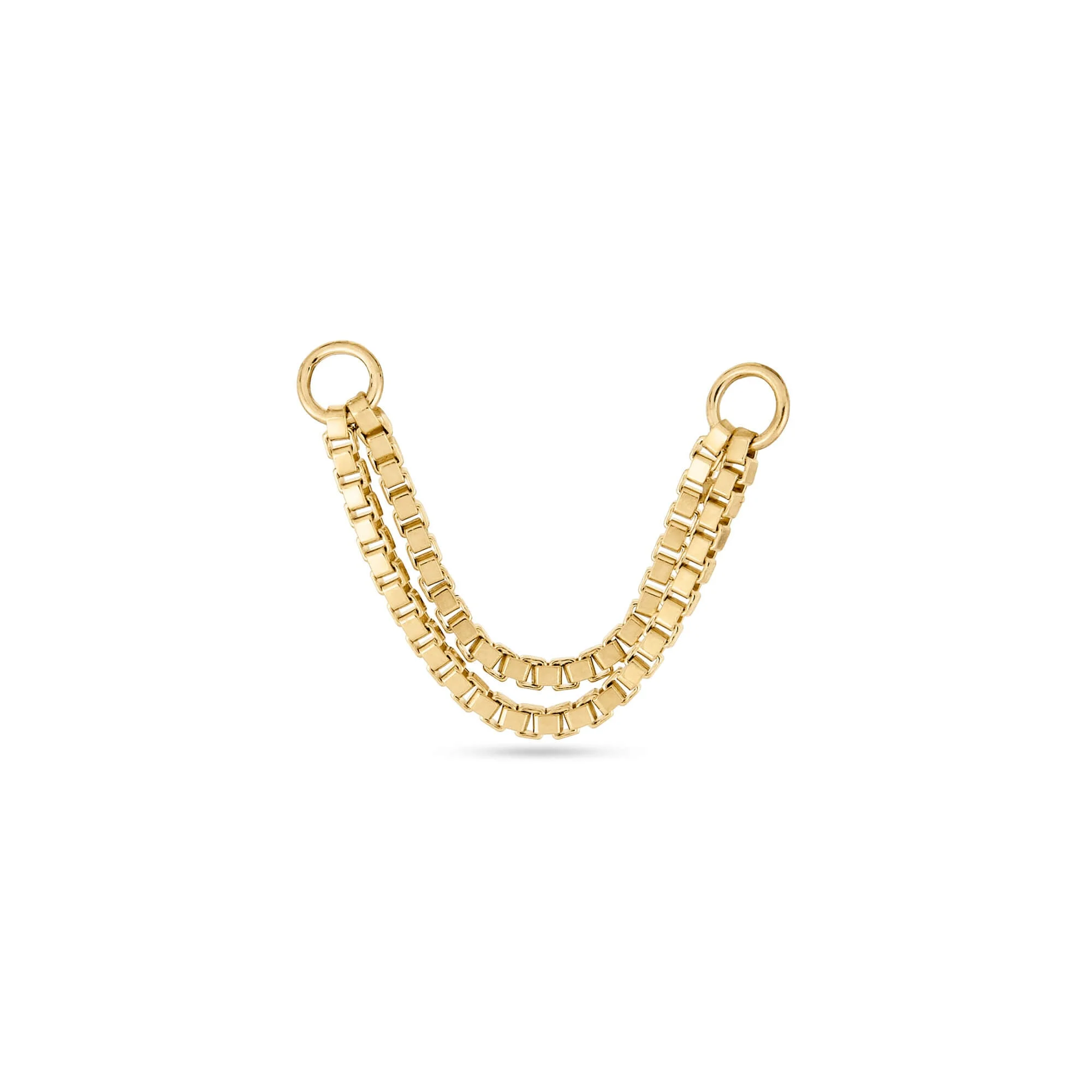 Double Block Chain Connector Earring - 1