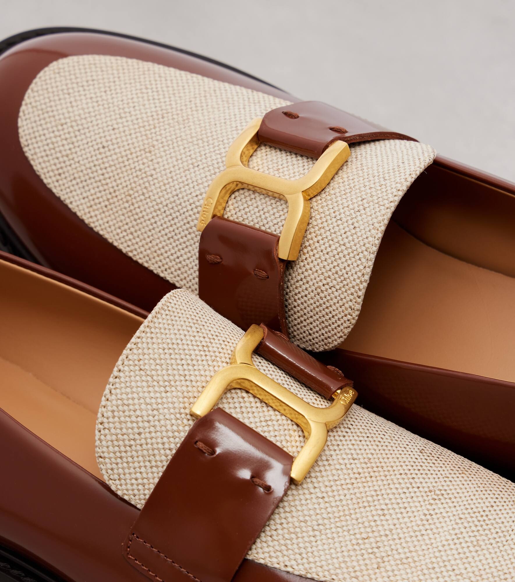 Marcie leather and canvas loafers - 5