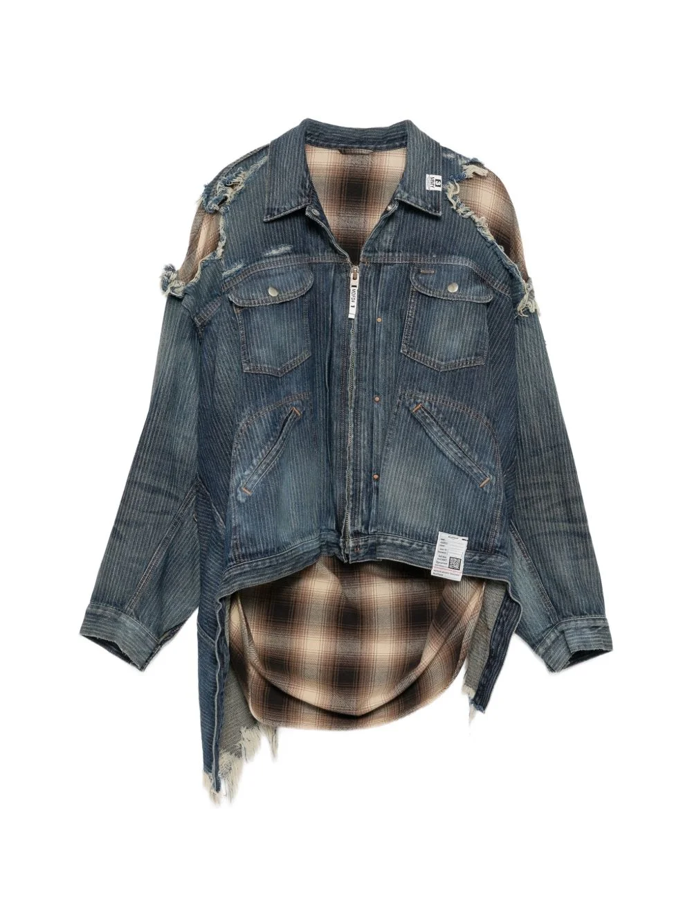 check shirt layered jacket - 1