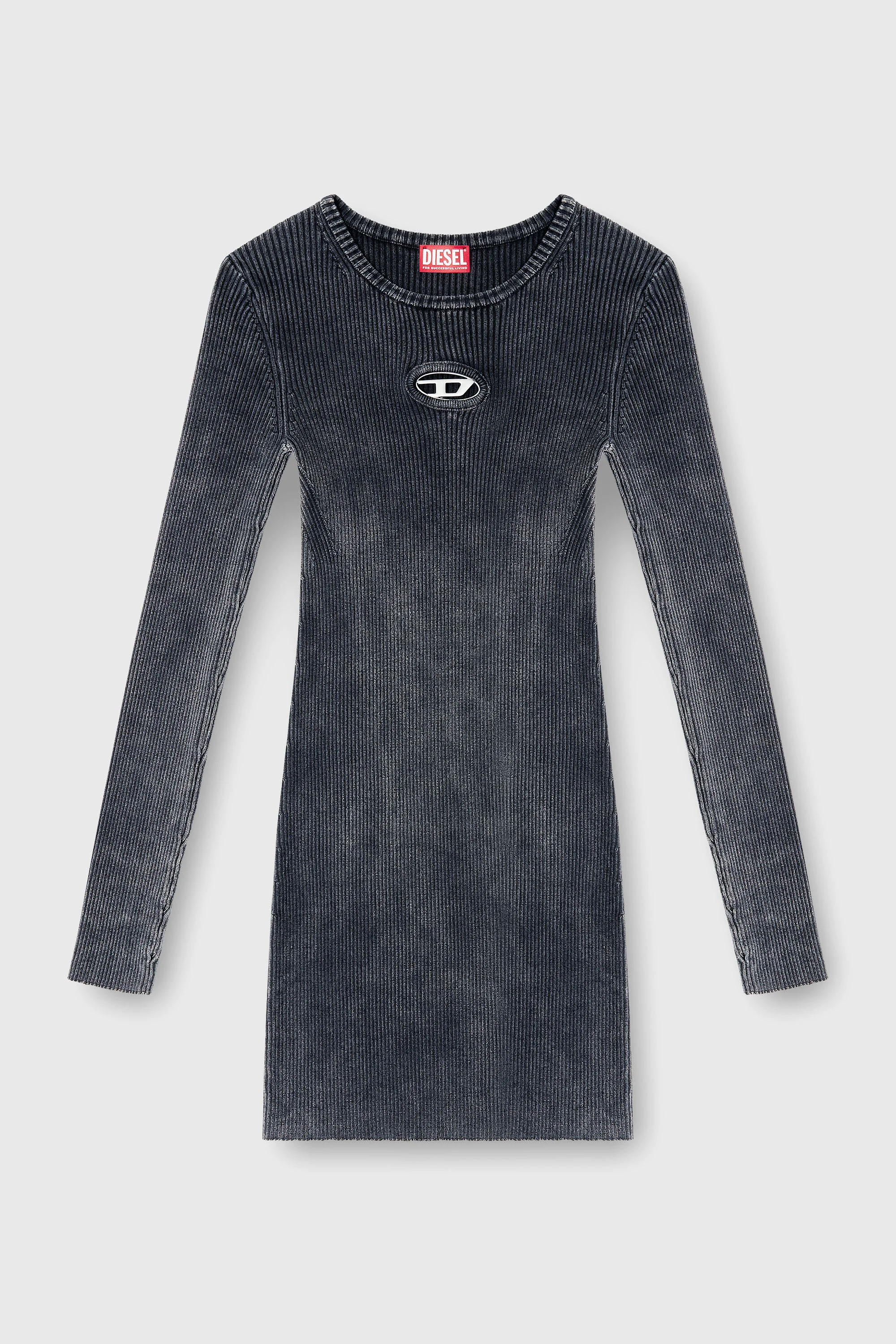 SHORT DRESS IN FADED RIBBED KNIT - 1