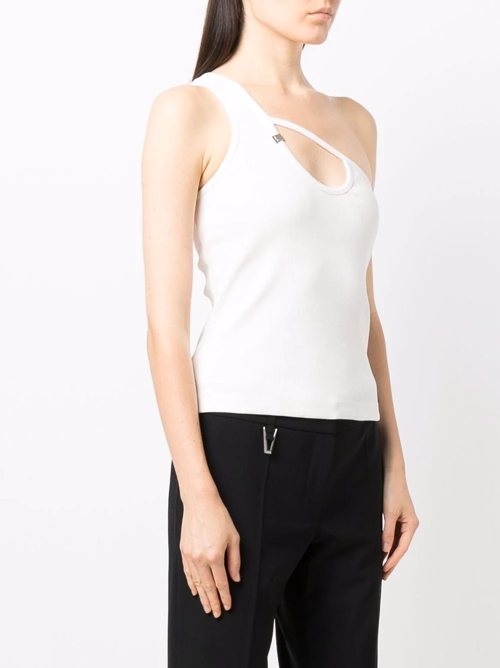 one-shoulder cut-out vest - 3