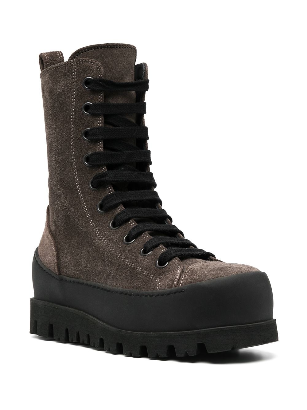 ridged sole lace-up boots - 2