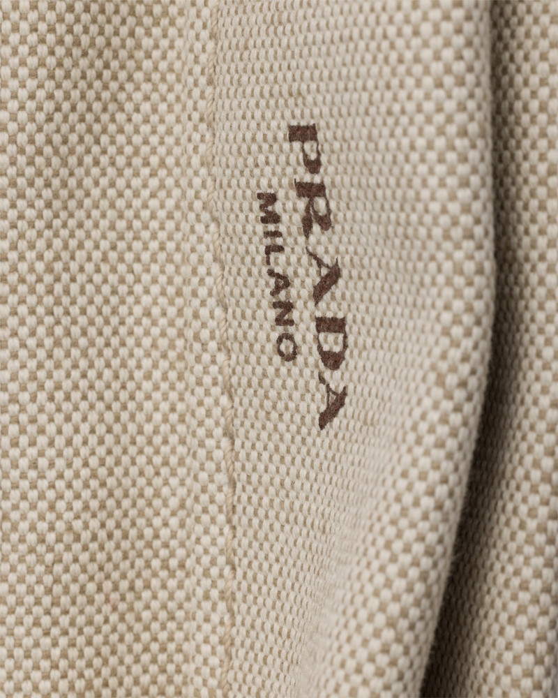Prada Route large canvas and leather tote bag 5