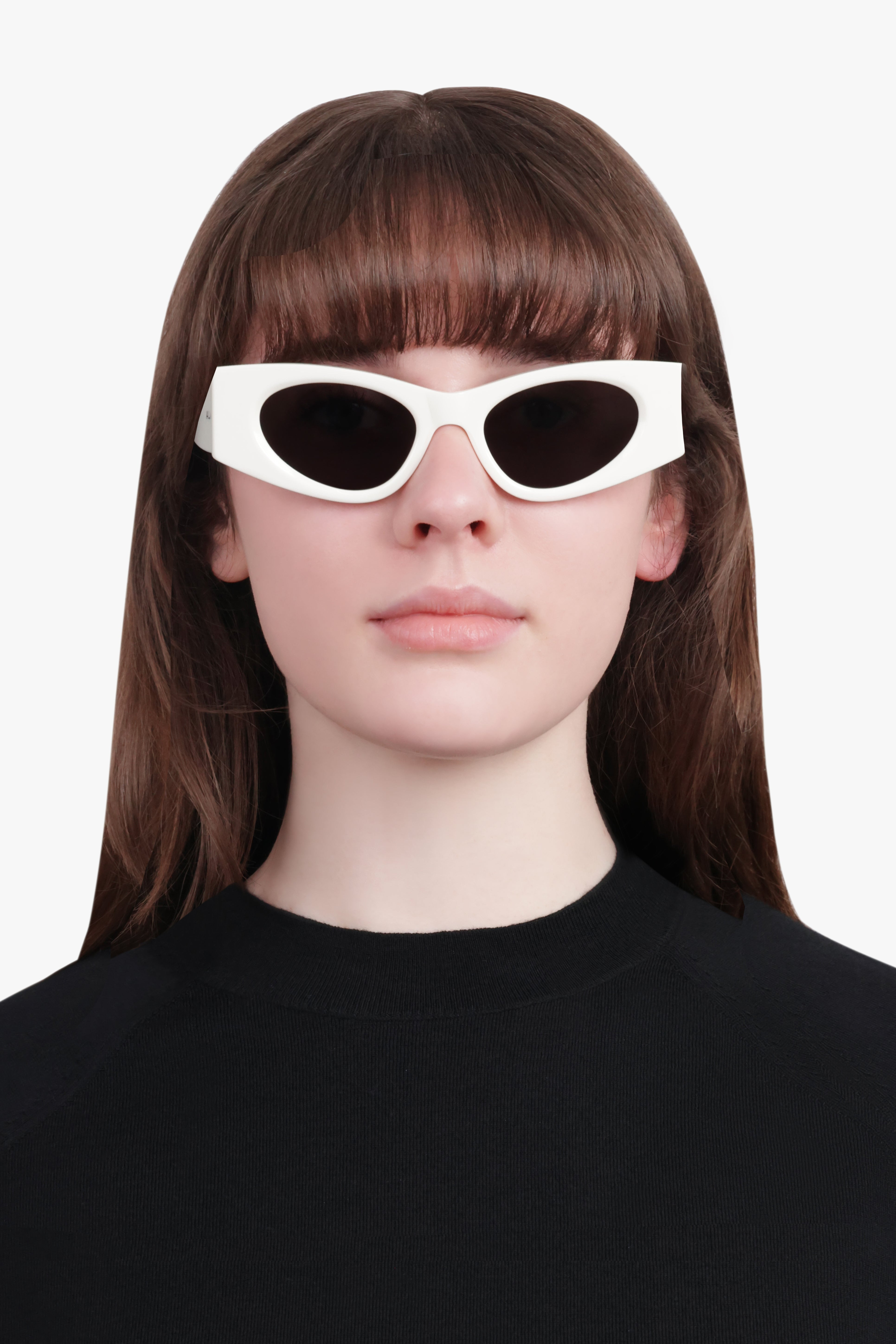 AA0075S CAT EYE RECTANGULAR SUNGLASSES | WHITE - 4