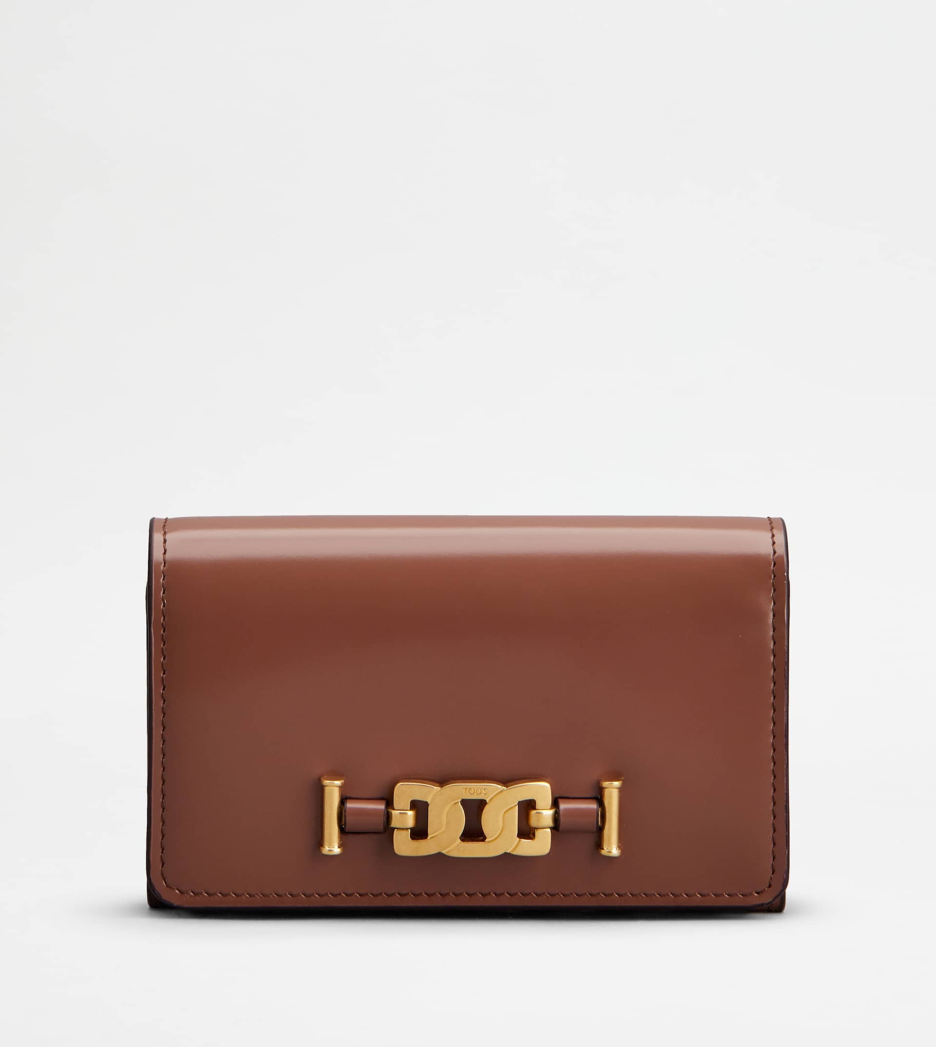 KATE WALLET IN LEATHER - BROWN - 1