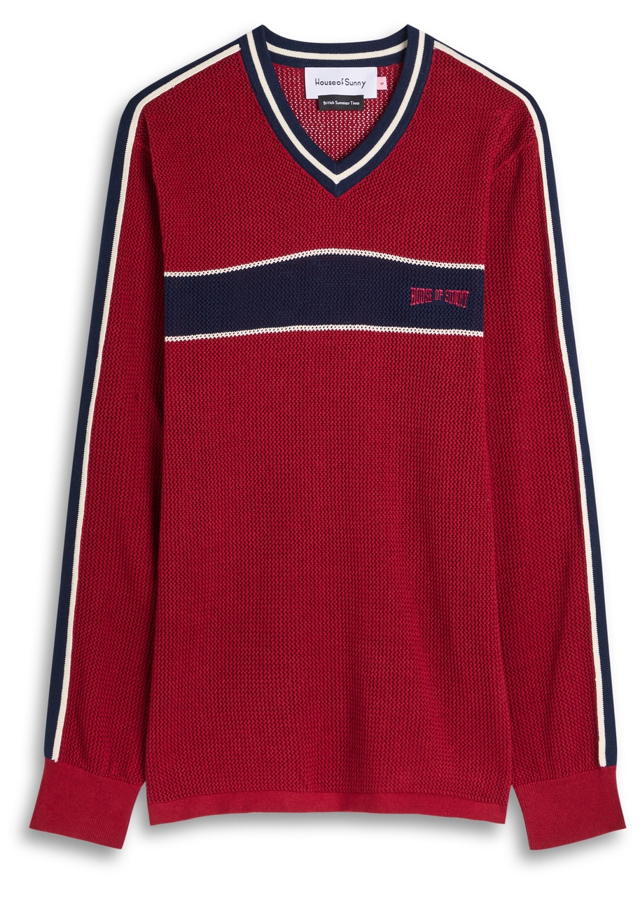 House OF Sunny Joey Stripe-trimmed Fine-knit top - 1