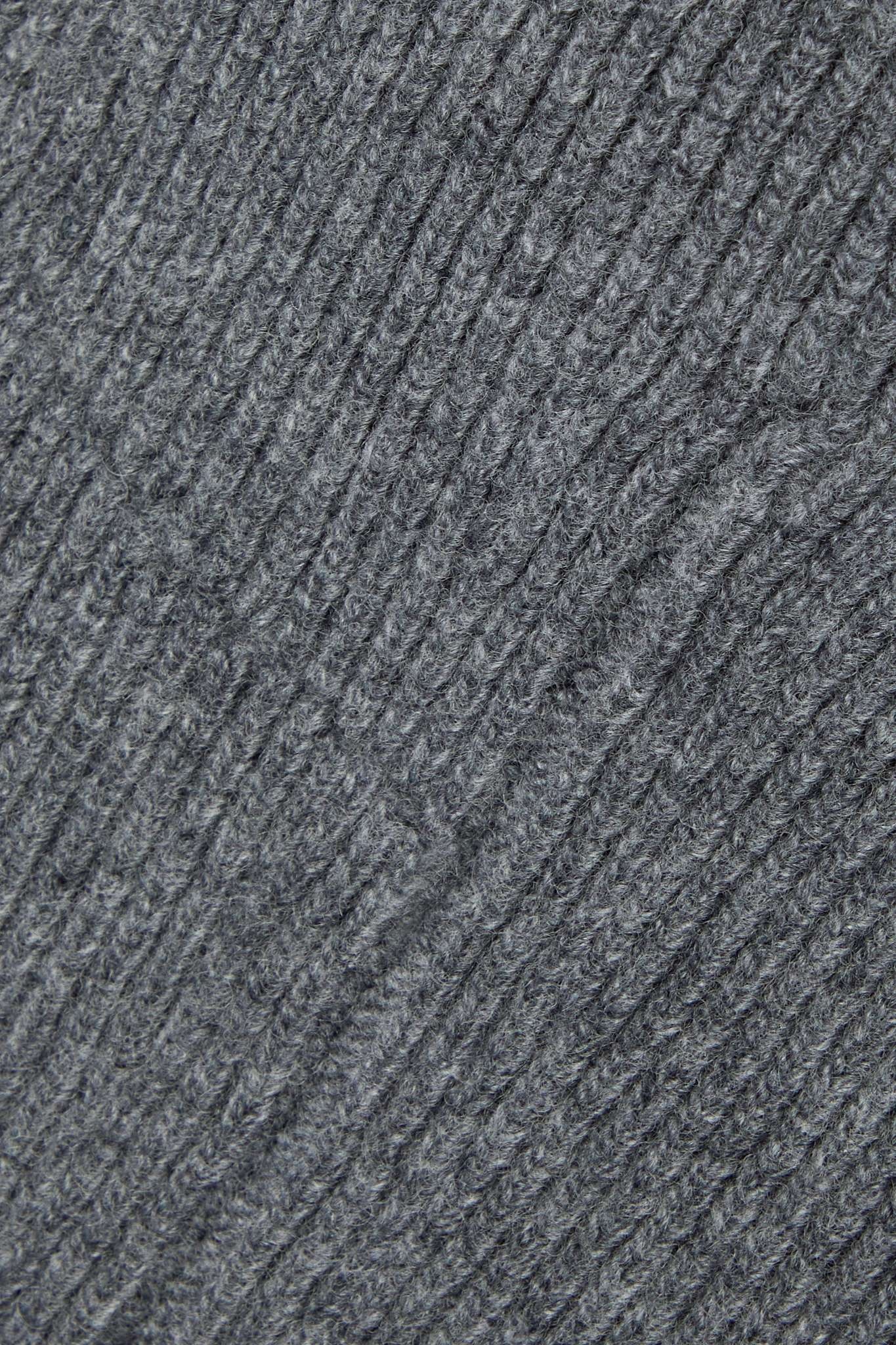 Strapless cropped ribbed wool-blend bustier top - 4