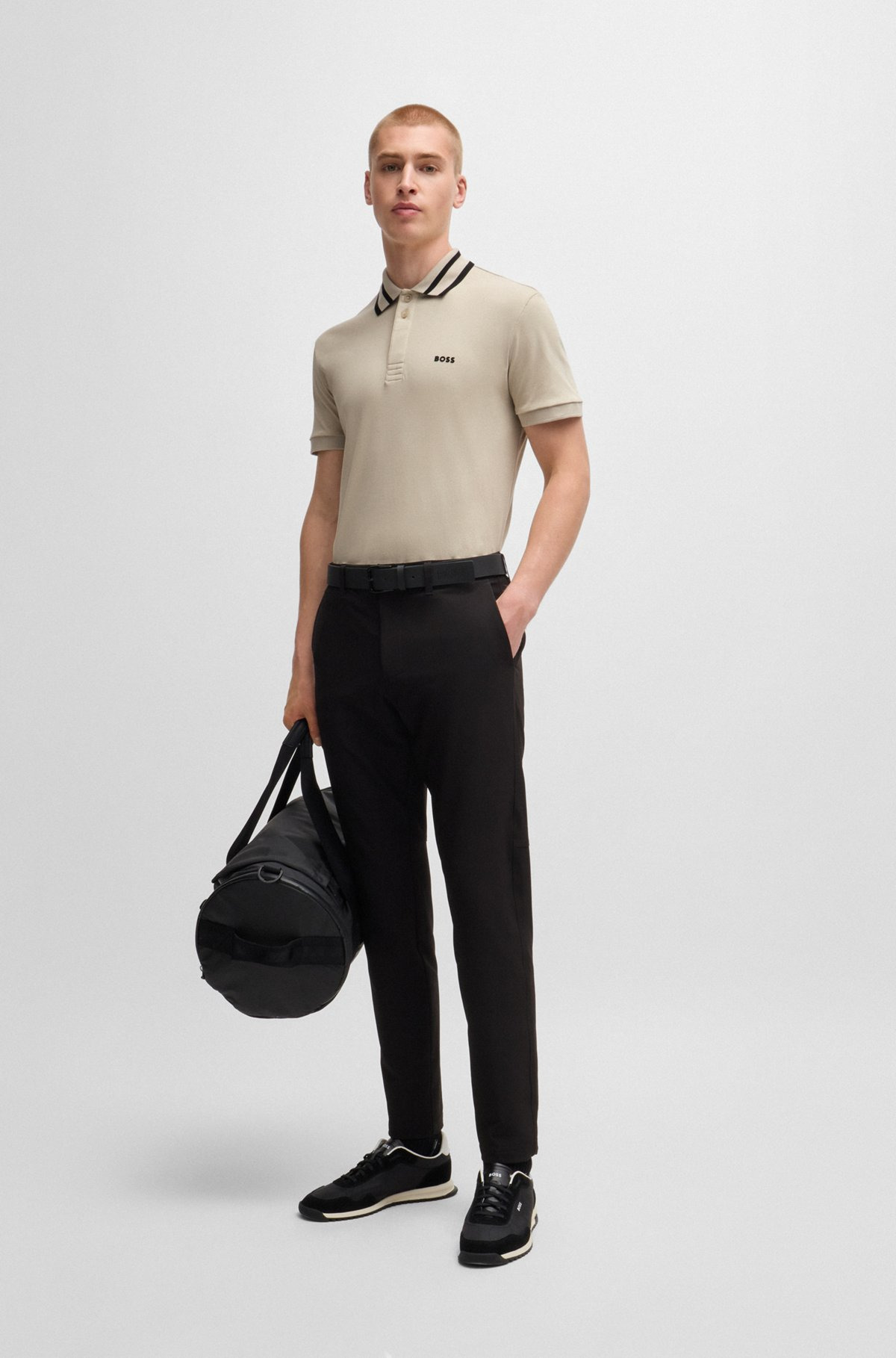 INTERLOCK-COTTON POLO SHIRT WITH LOGO DETAIL - 4