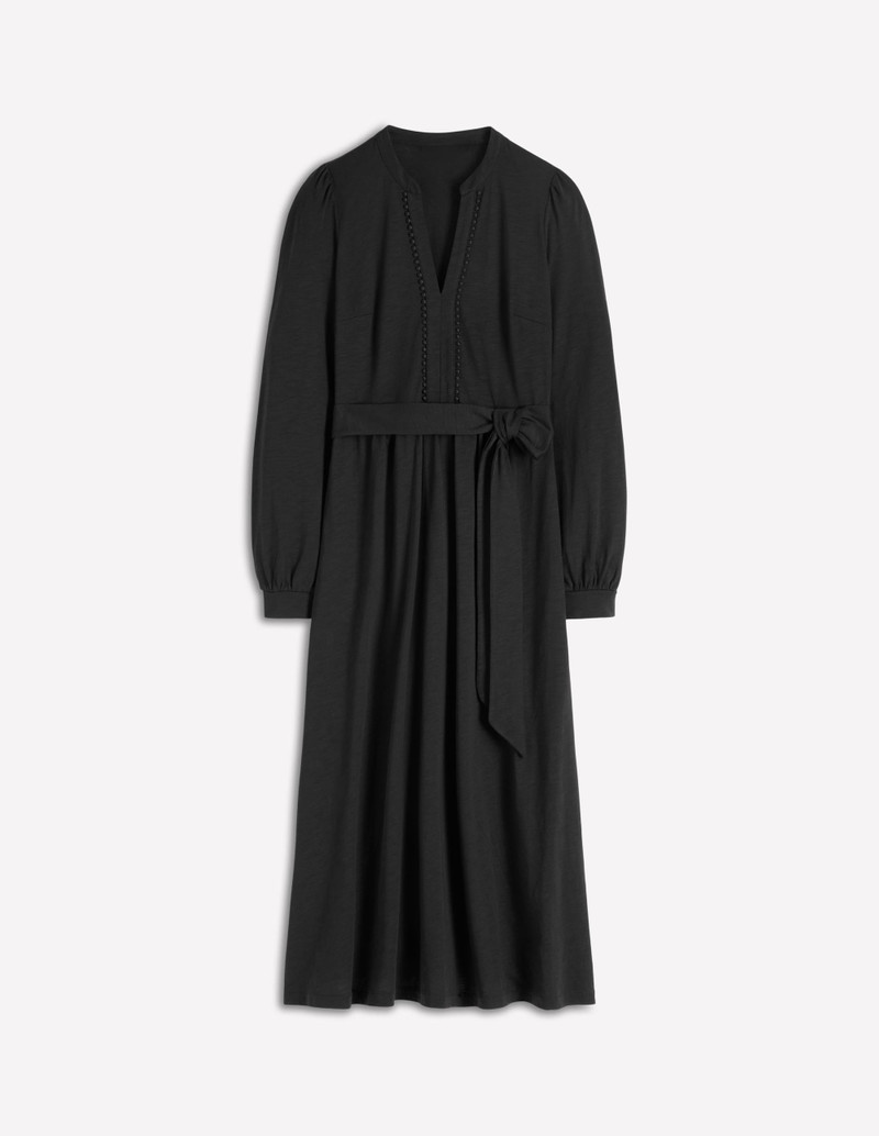 Naomi Long Sleeve Jersey Dress-Black 1