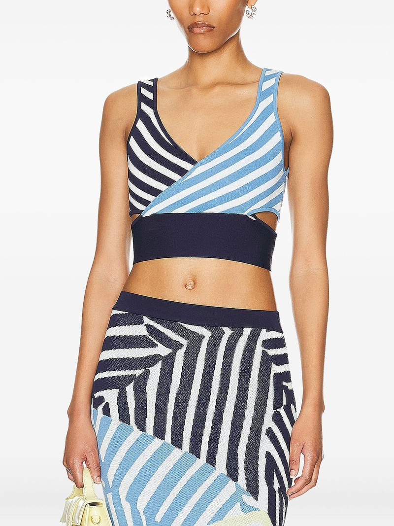 Trenton striped cut-out crop top 1