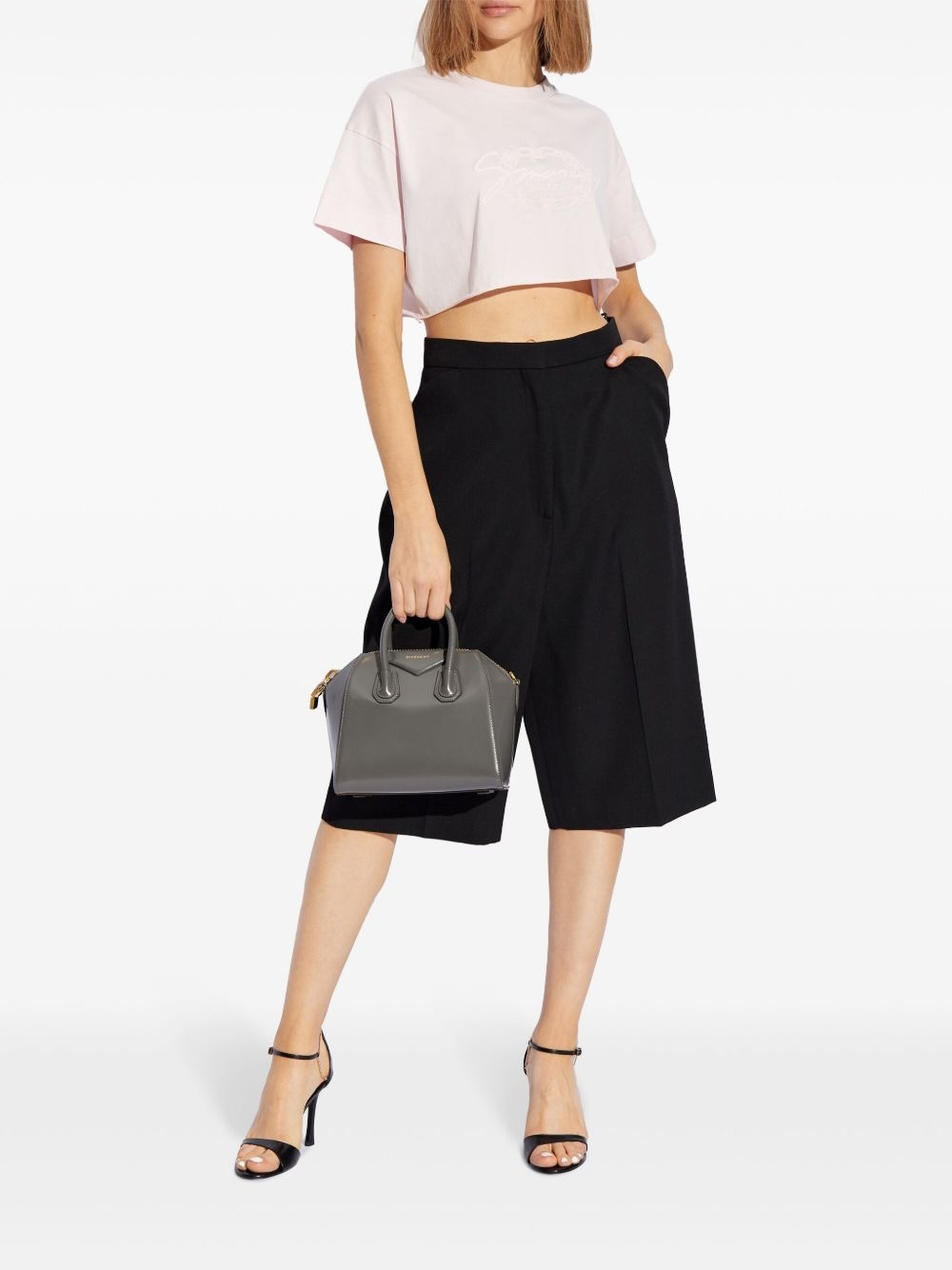 cotton cropped T-shirt - 2