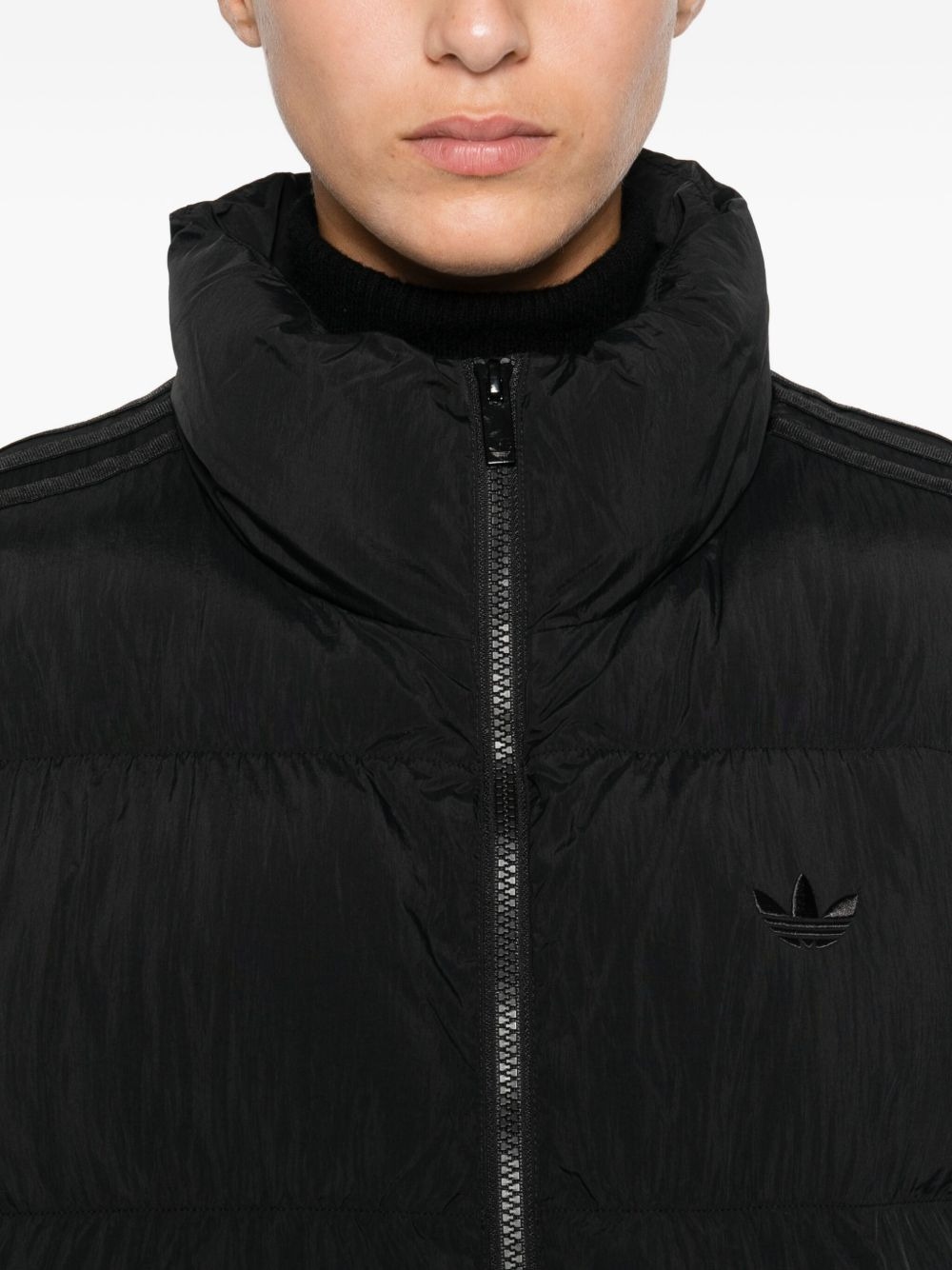 Adicolor quilted-panel long coat - 5