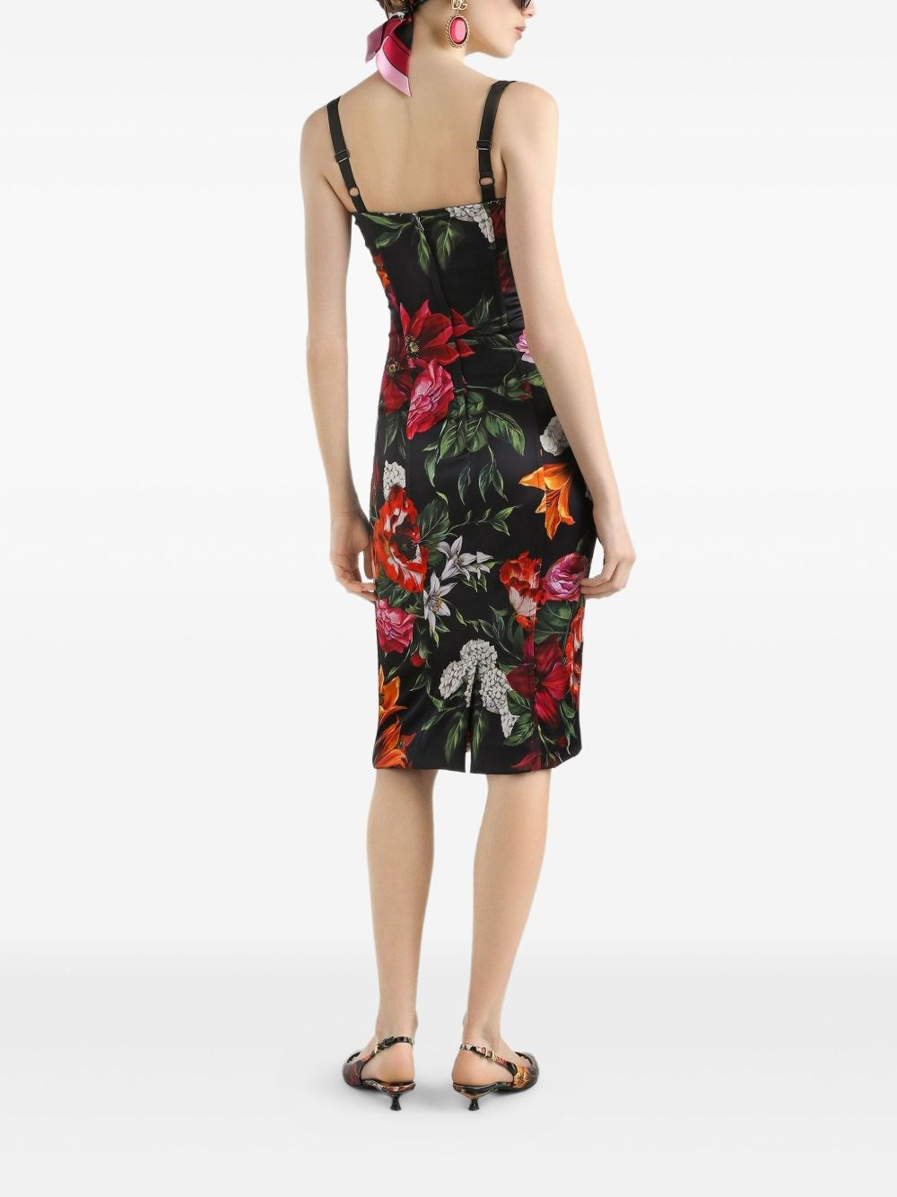 Satin printed dress - 5