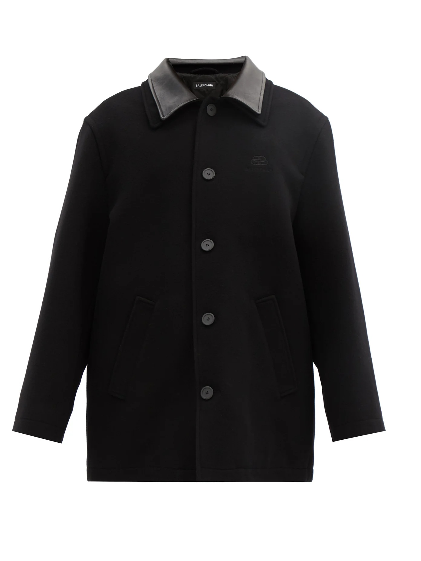 Double-collar wool-blend jacket - 1