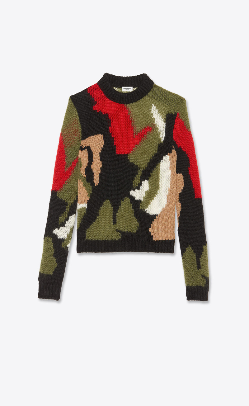 camo-print 스웨터 에 모직 과 mohair intarsia - 1