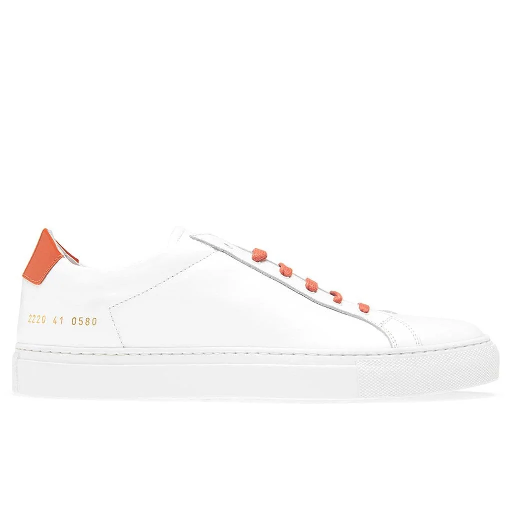 COMMON PROJECTS RETRO LOW GLOSSY - WHITE/ORANGE - 1