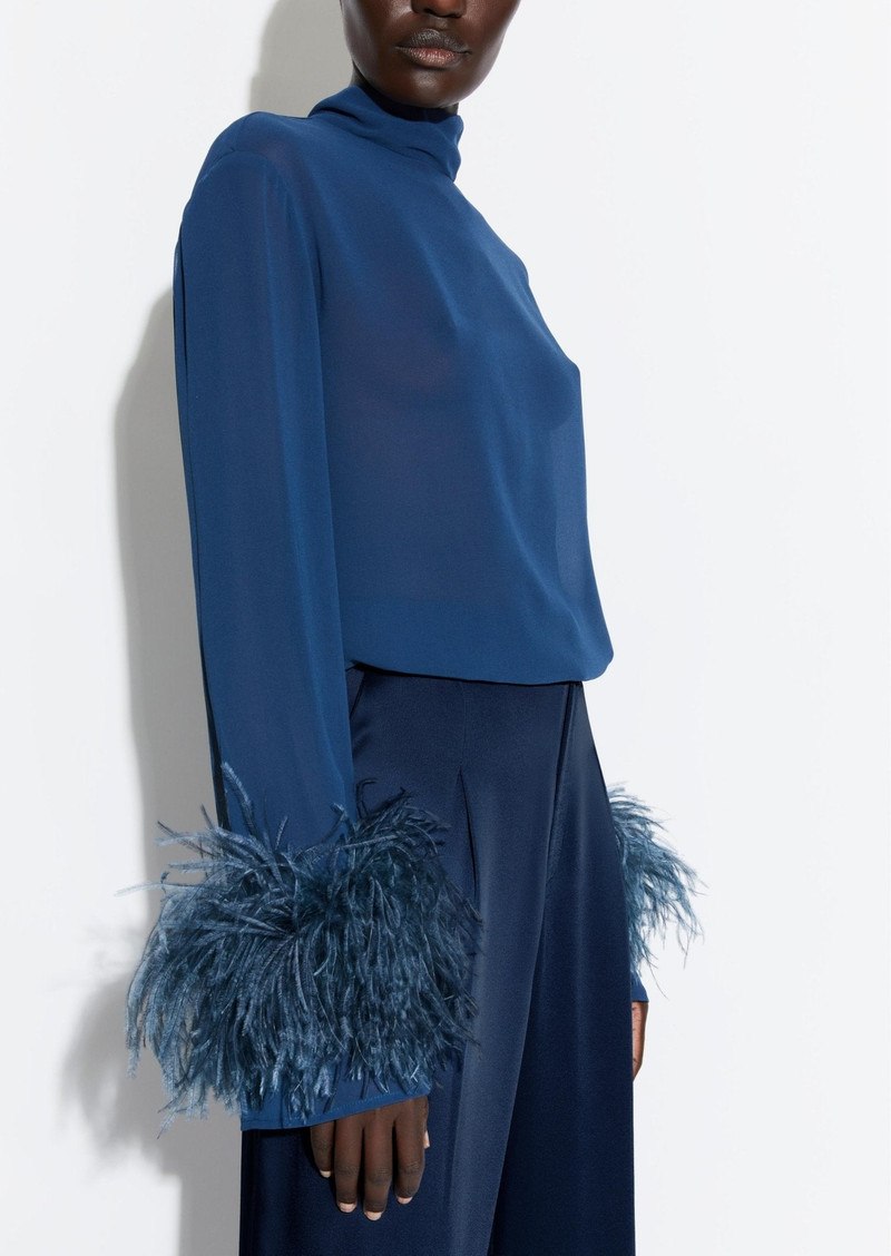 Georgette Top With Feathers 5