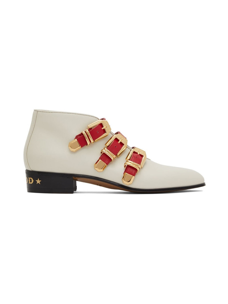 Off-White Leather Ankle Boots - 1