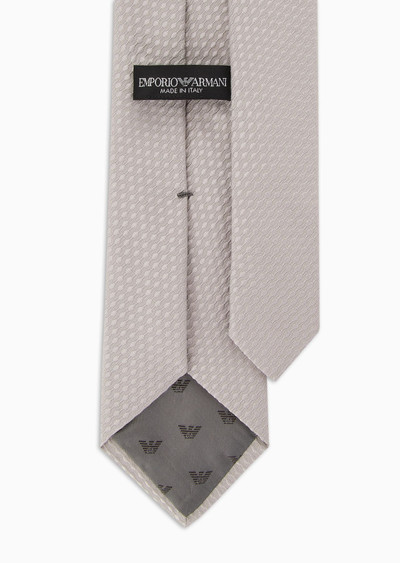 EMPORIO ARMANI Silk blend tie with jacquard op-art motif outlook