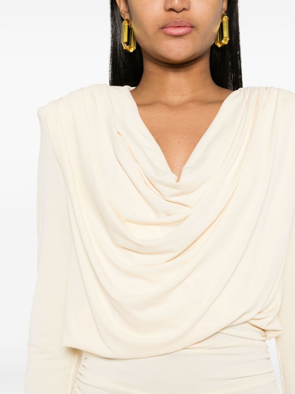 draped mini dress - 10