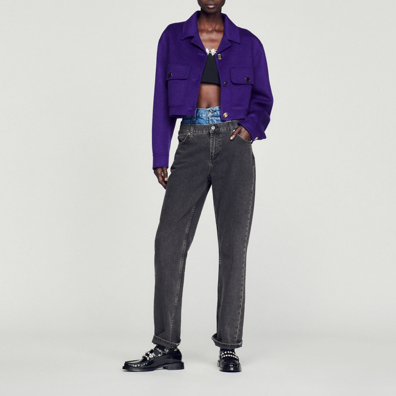 Sandro Cropped wool coat outlook
