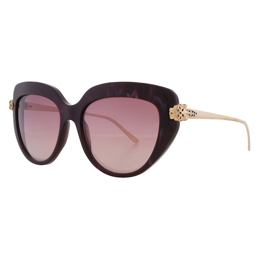 Cartier Panthere de Cartier Violet Cat Eye Ladies Sunglasses CT0214S 003 55 - 2