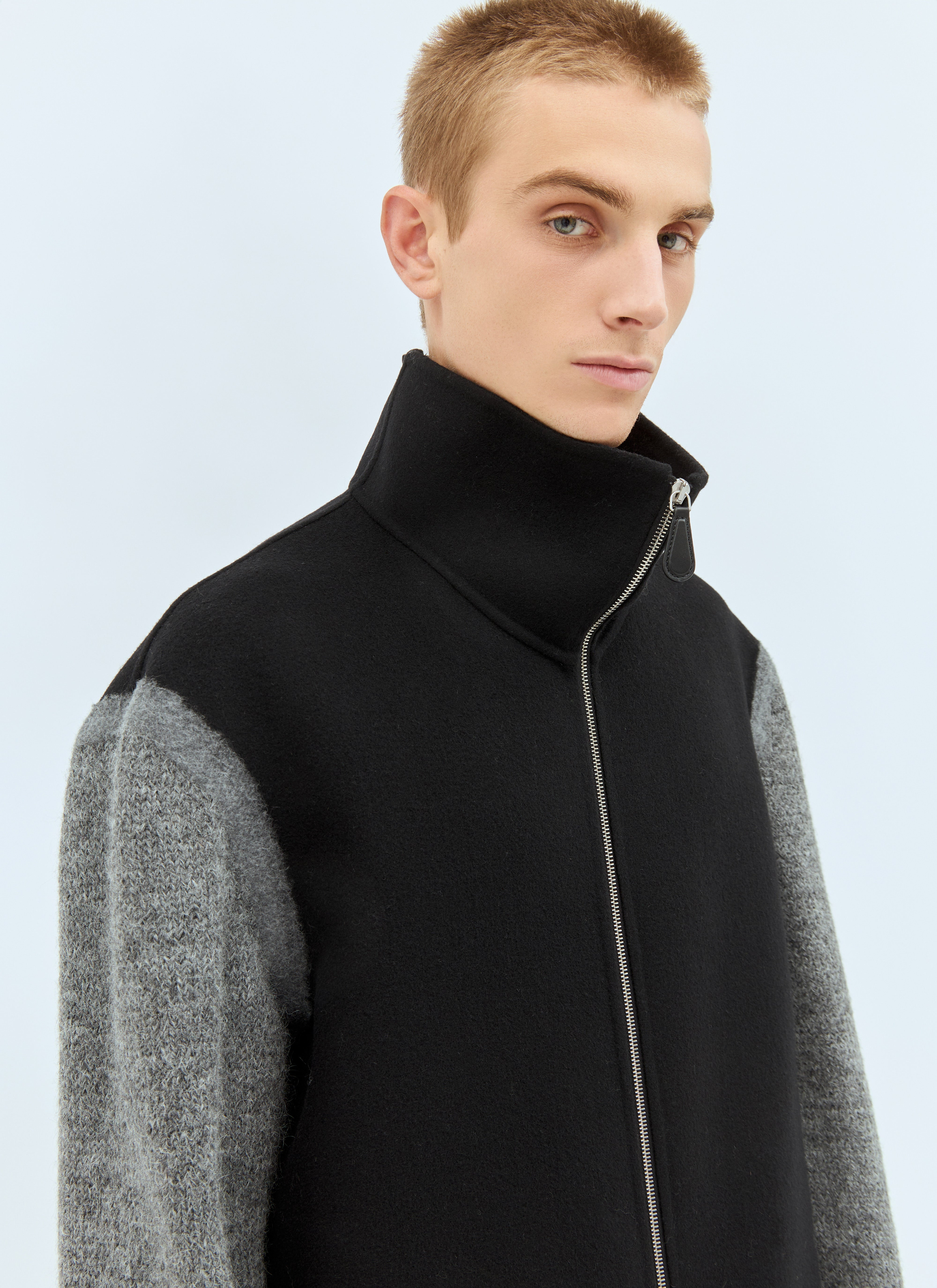 Jil Sander Men Knit-Sleeves Wool Jacket - 6