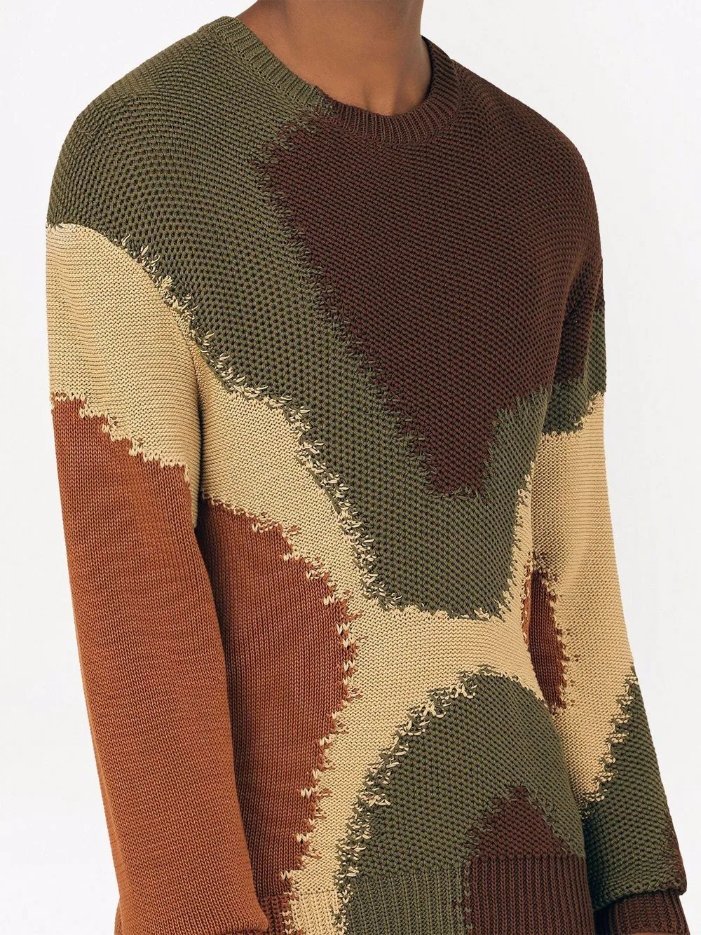 camouflage-knit cotton jumper - 5