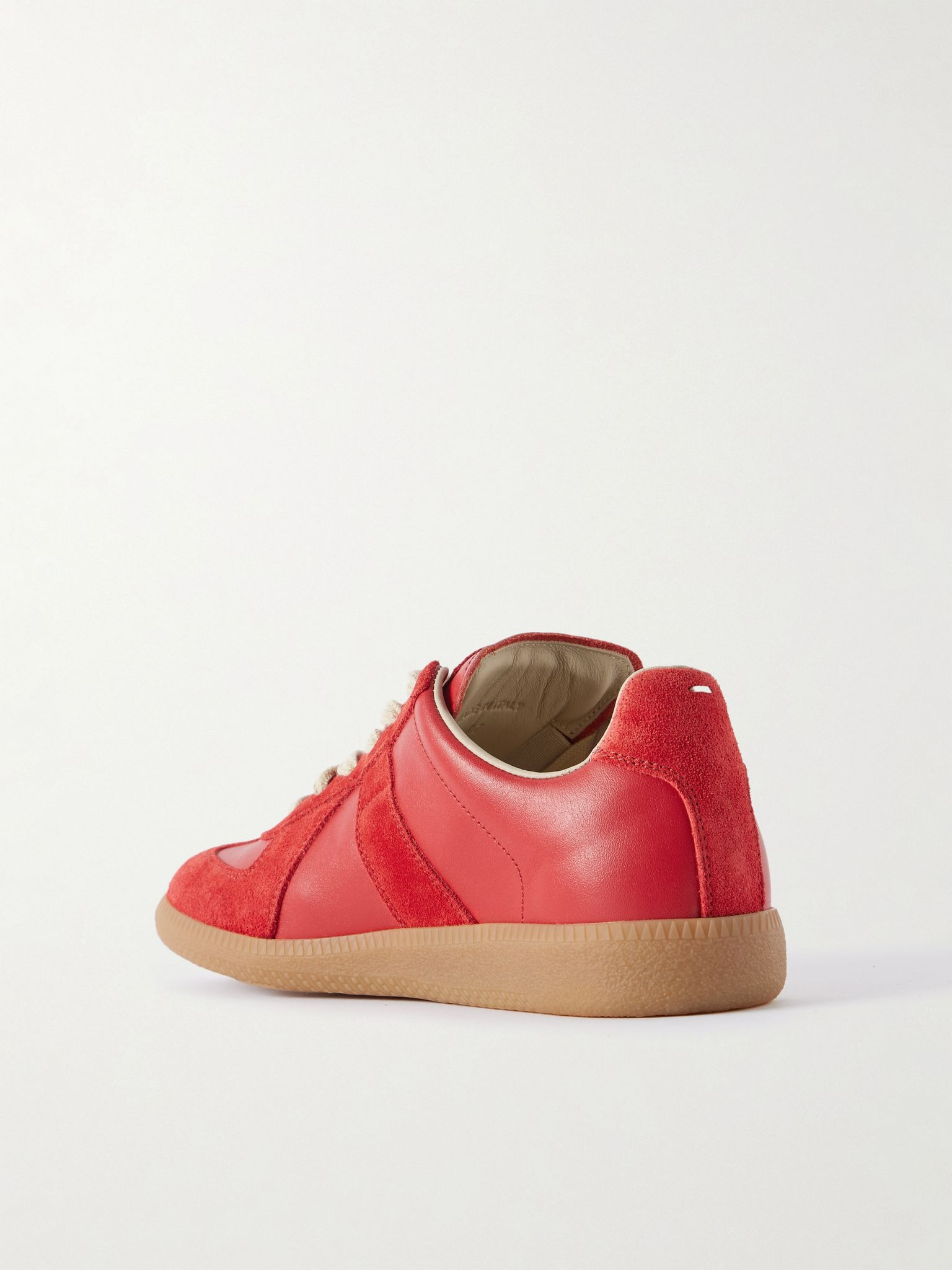 Replica leather and suede sneakers Red - 3