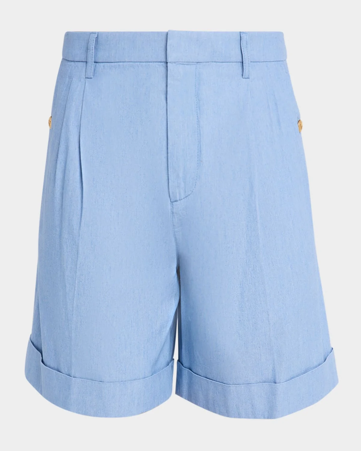 Men's Cuffed Denim Bermuda Shorts - 1