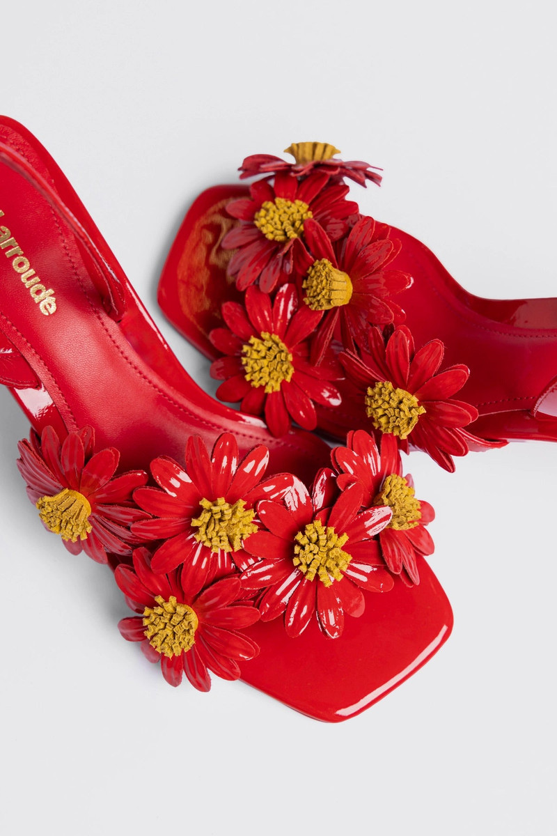 Larroudé Fiore Sandal Scarlet Patent Leather outlook