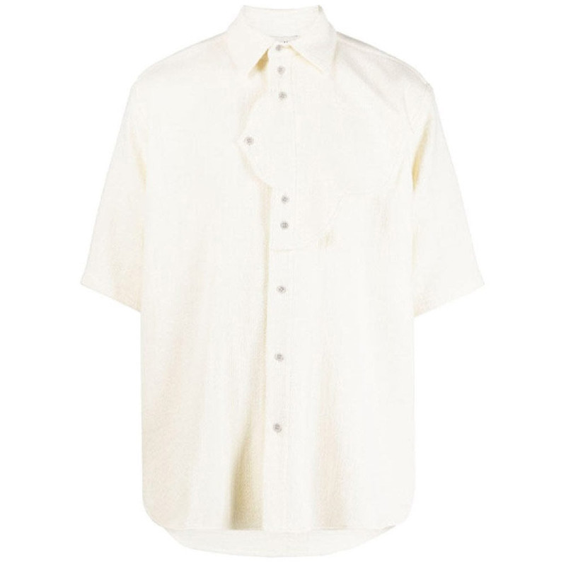 Layered Detail Terry Cloth Shirt 'Off White' 1