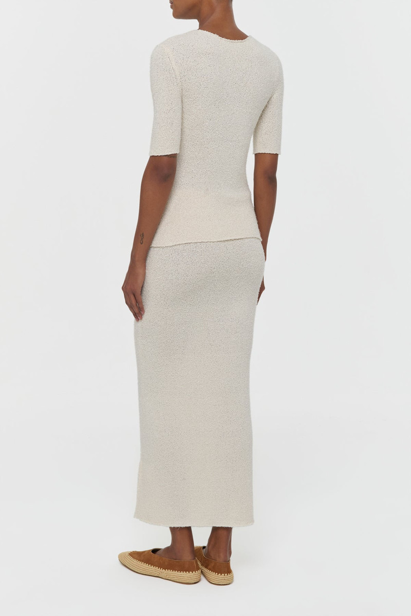 Terranova Knit Maxi Skirt in Off White Mulberry Silk 4