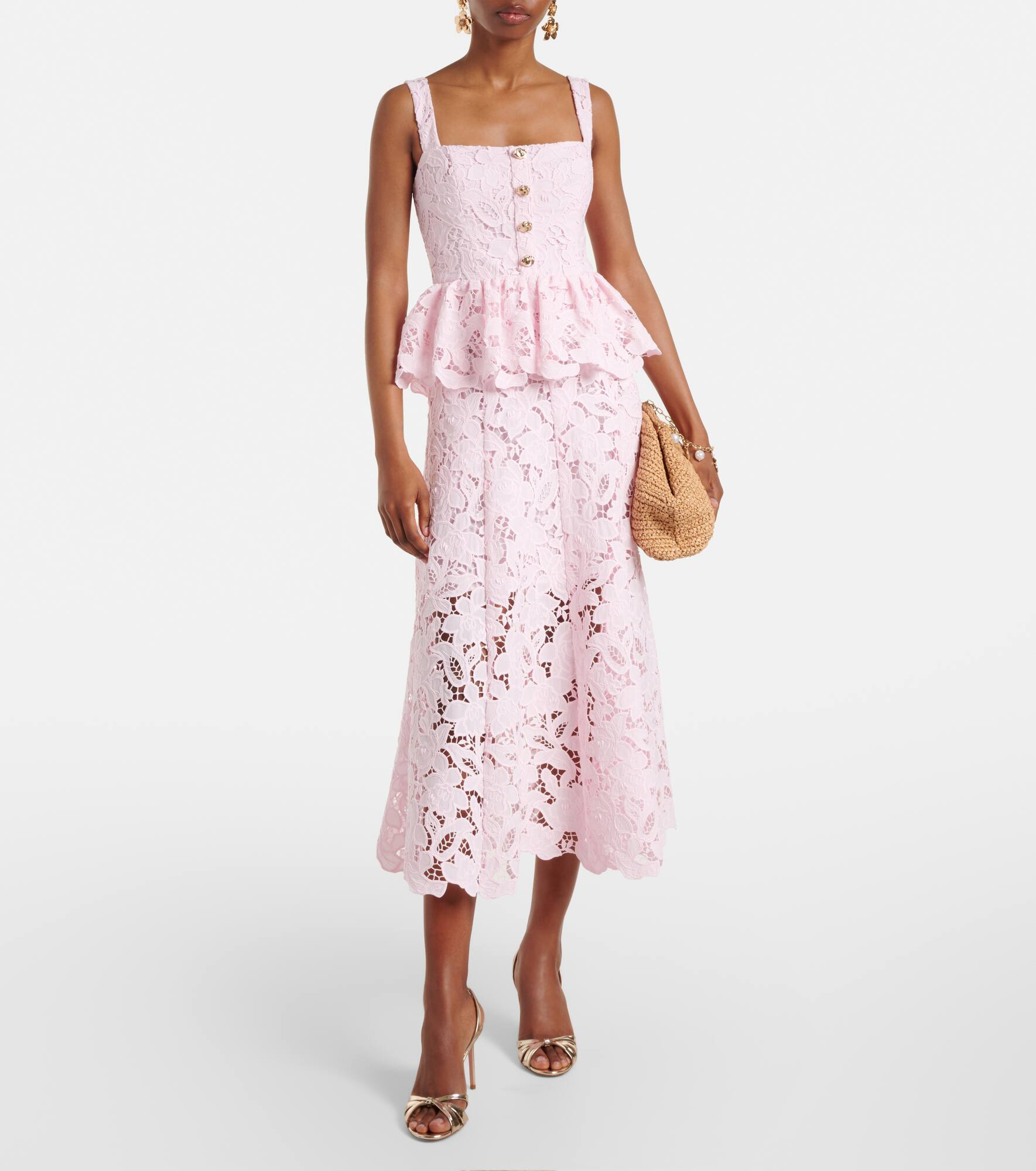 Peplum lace midi dress - 2