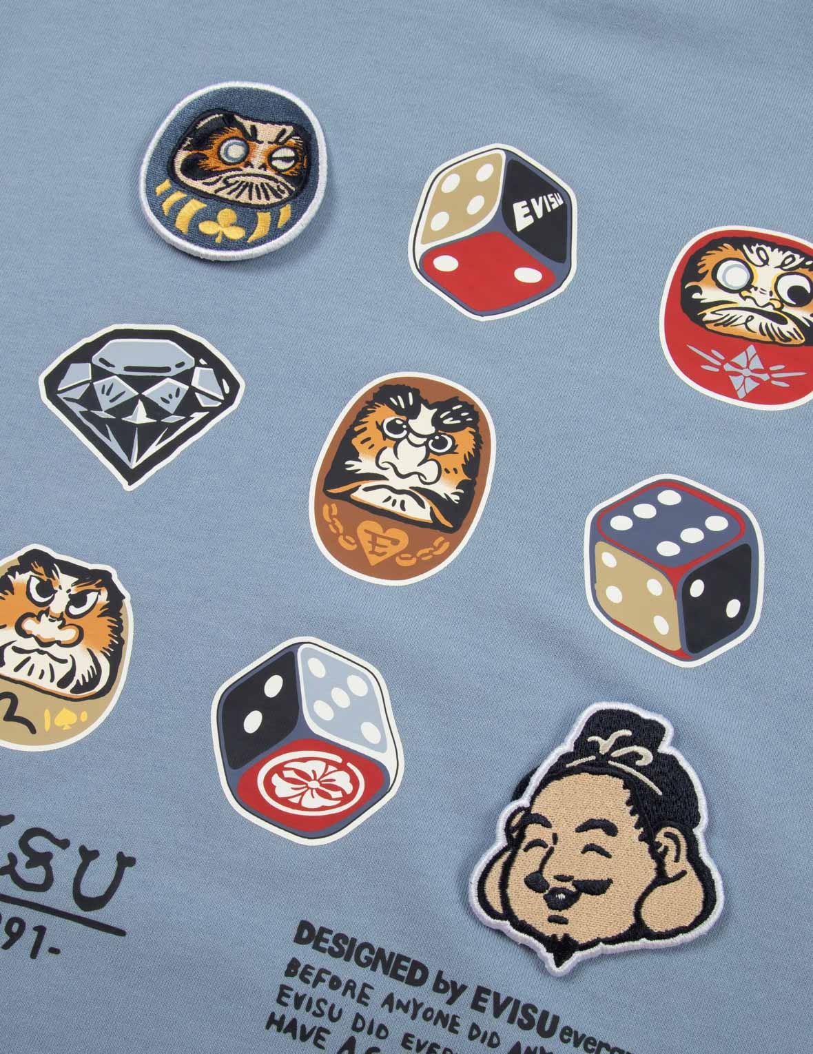 DARUMA AND GODHEAD EMBROIDERED BADGES RELAX FIT HOODIE - 7
