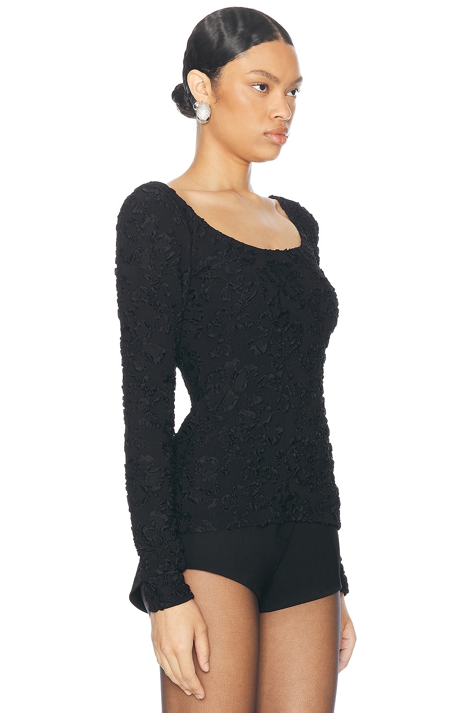 Boat Neck Long Sleeve Top - 2