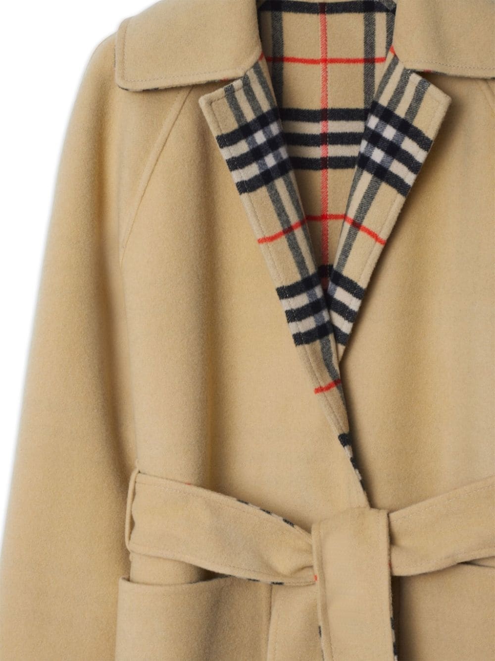 Check wool reversible coat - 6