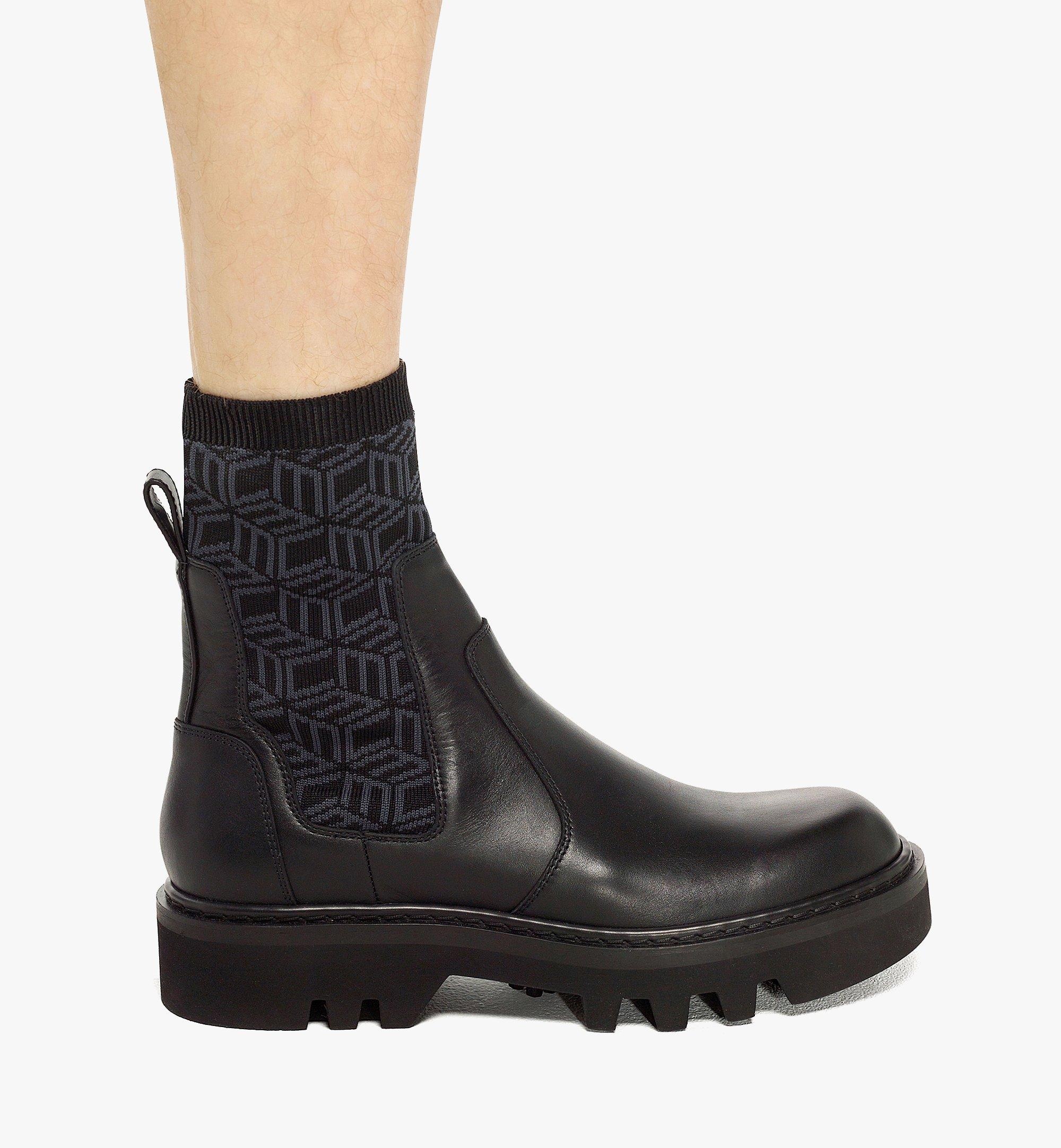 Cubic Knit Boots in Calf Leather - 2