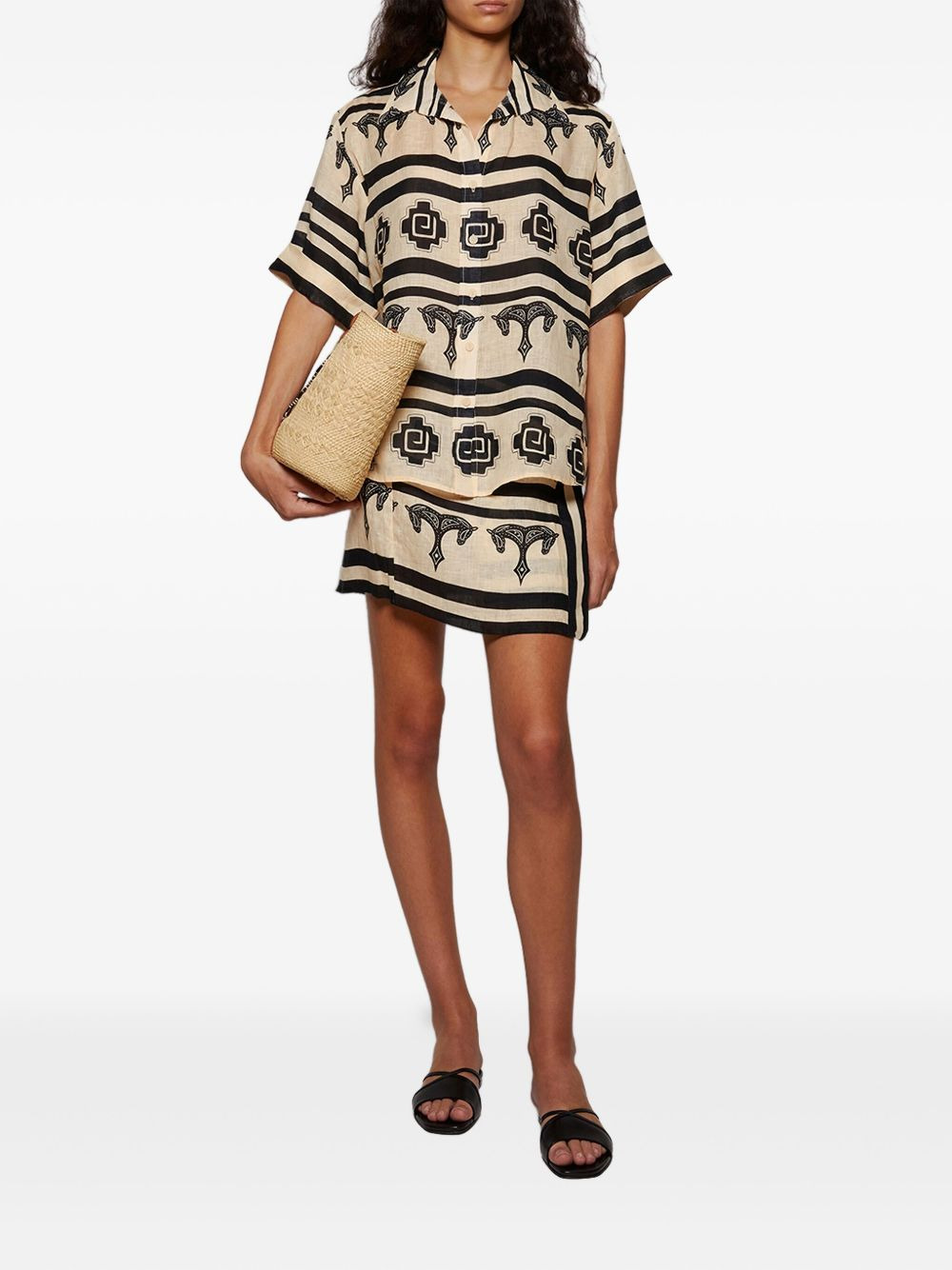 La Creciente horse-print striped shirt - 2