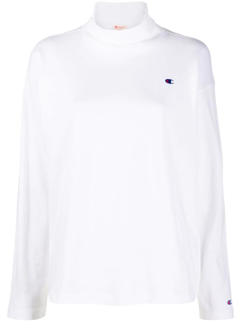 logo-embroidered roll neck top - 1