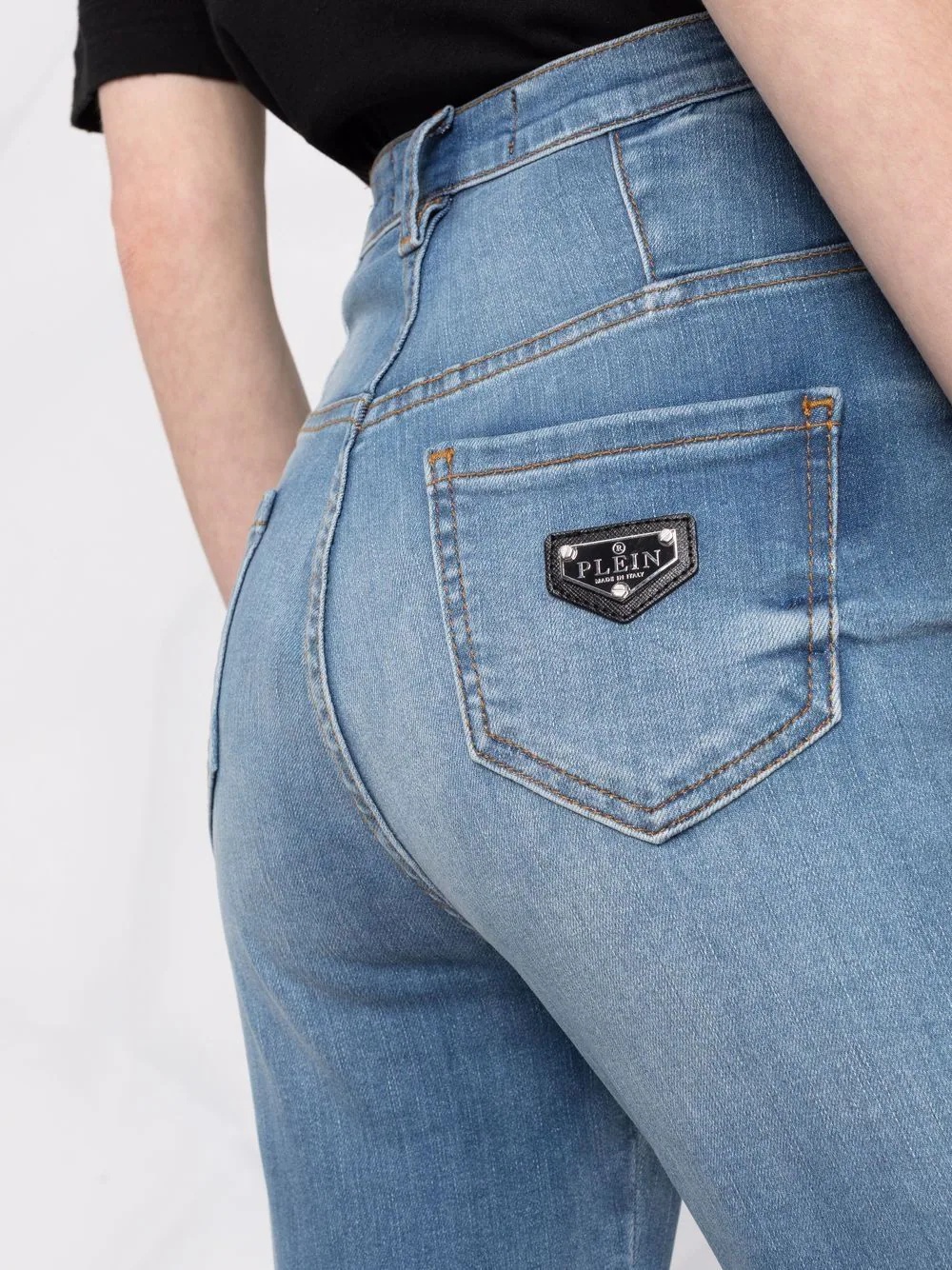 skull-patches high-waisted skinny jeans - 3