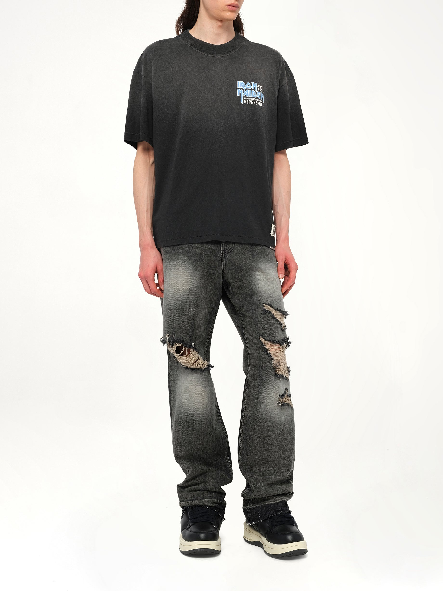Iron Maiden Anniversary T-Shirt in Stained Black - 4