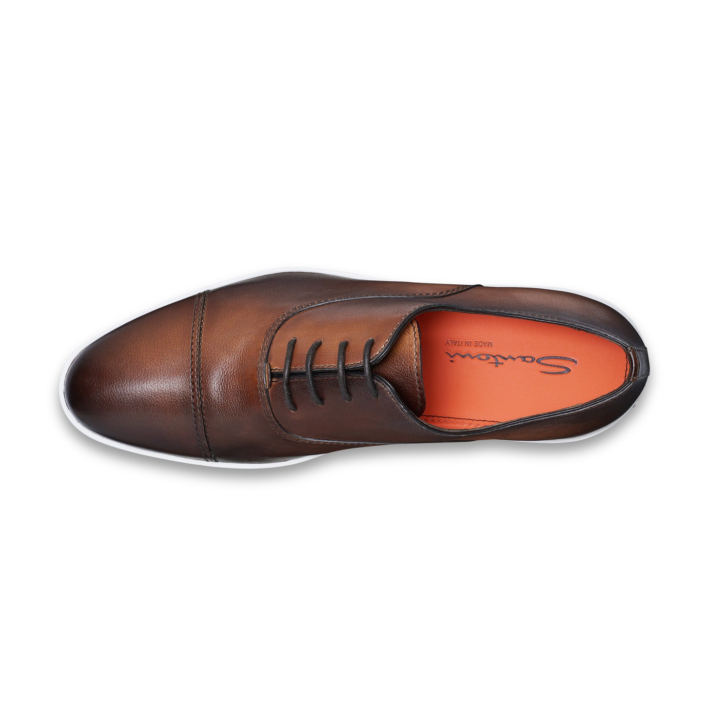 Men's polished brown leather Oxford shoe - 3