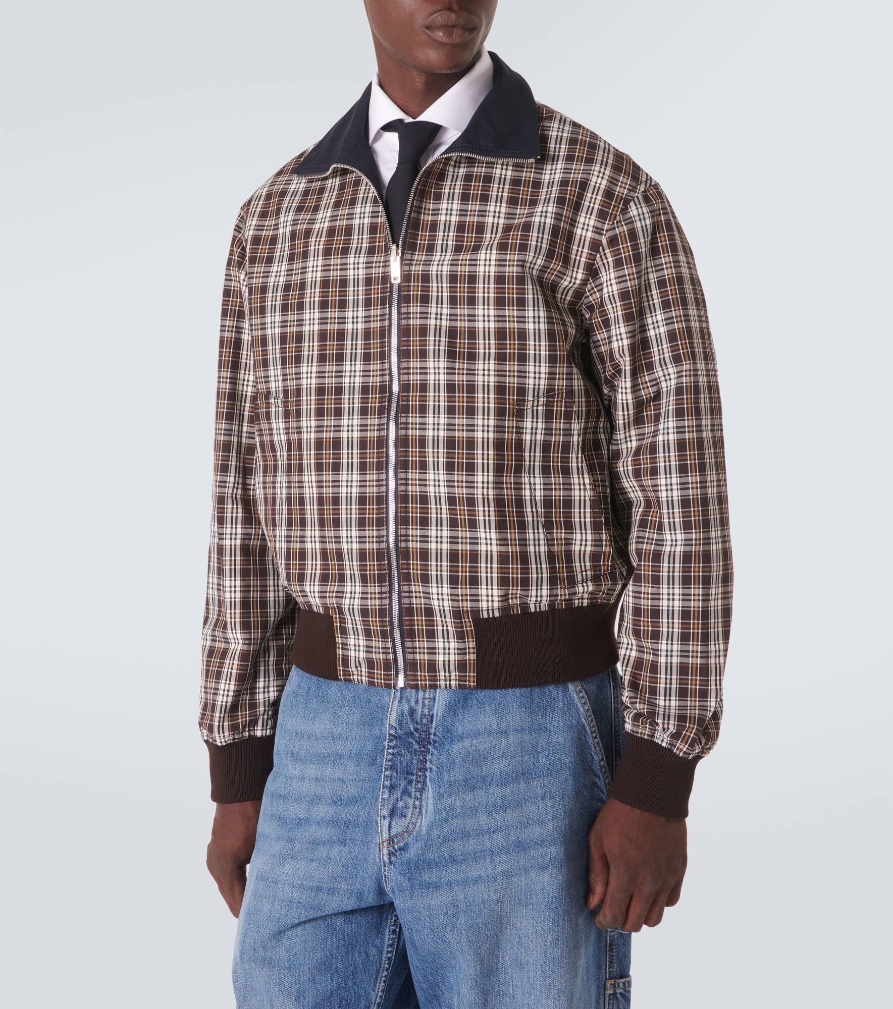 Reversible checked cotton blouson - 7