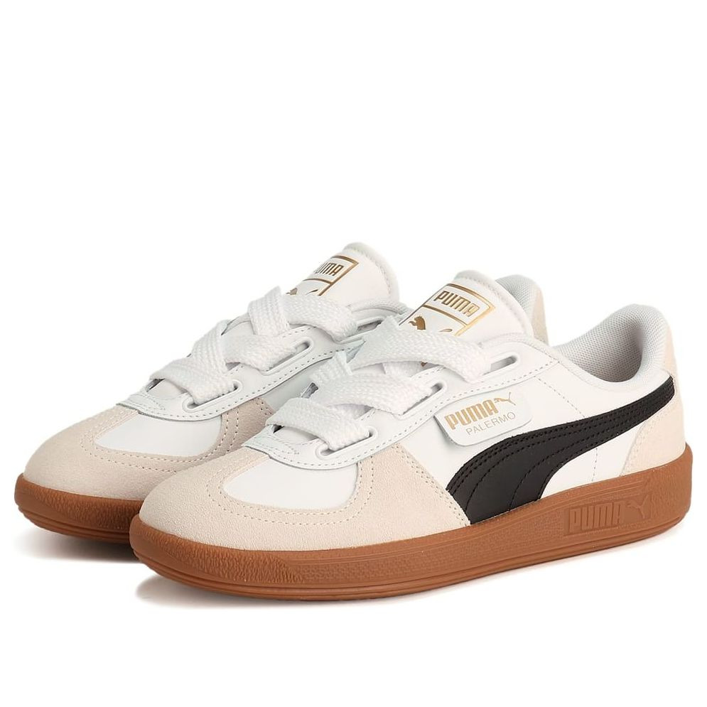 (WMNS) Puma Palermo Wide Lace SD 'White Black Vapor Grey' 402109-01 - 3