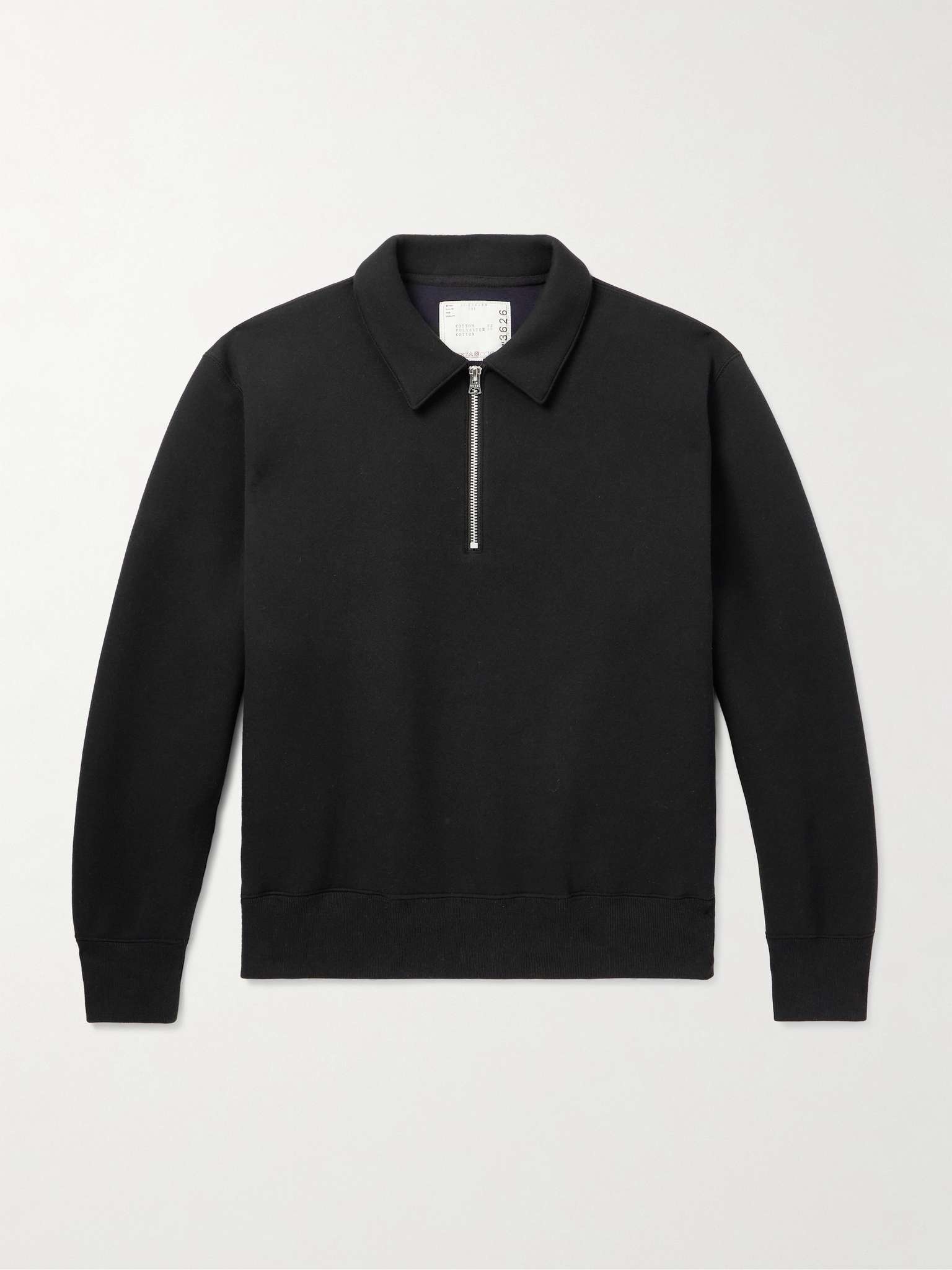 Sponge Cotton-Blend Fleece Half-Zip Sweatshirt - 1