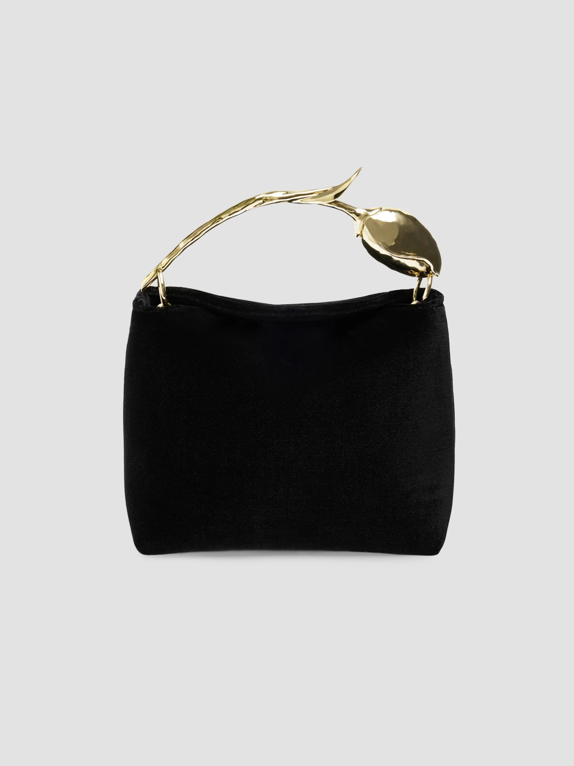 Women's Bloom Mini Velvet Top Handle Bag - Black - 1