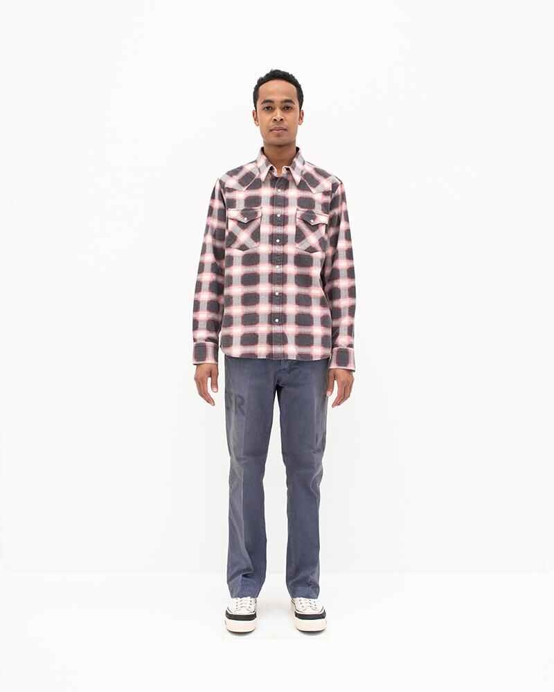 BANDITO KHADI CHECK L/S RED - 3