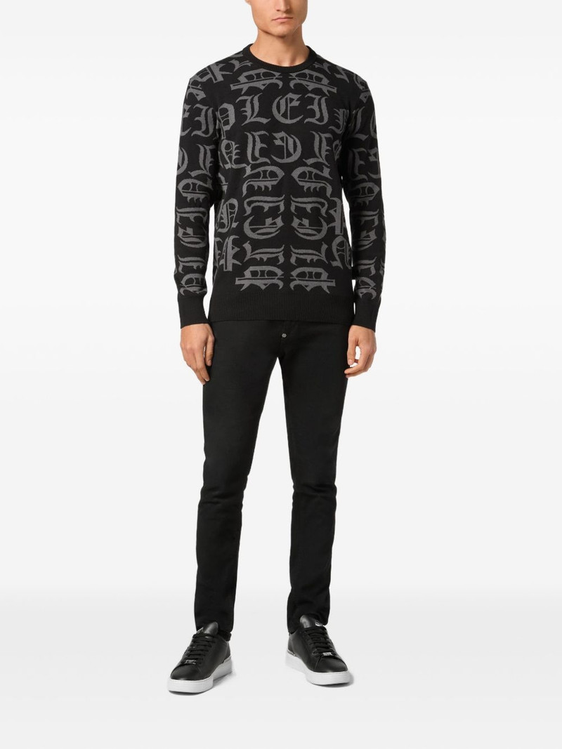 PHILIPP PLEIN logo-intarsia sweater outlook